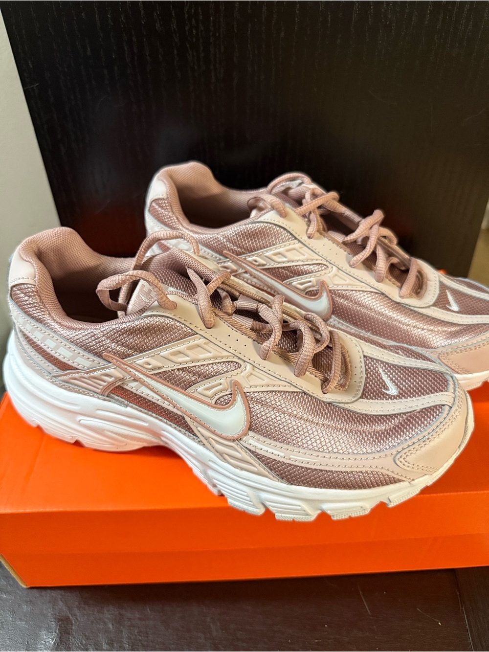 Nike Women's Rose Gold Mesh Athletic Sneakers